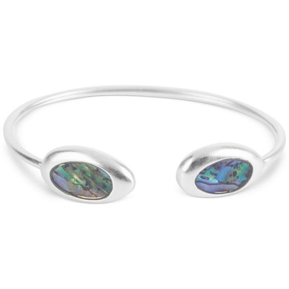 Lucky Brand Silver-Tone Abalone Cuff Bracelet New - Picture 1 of 5